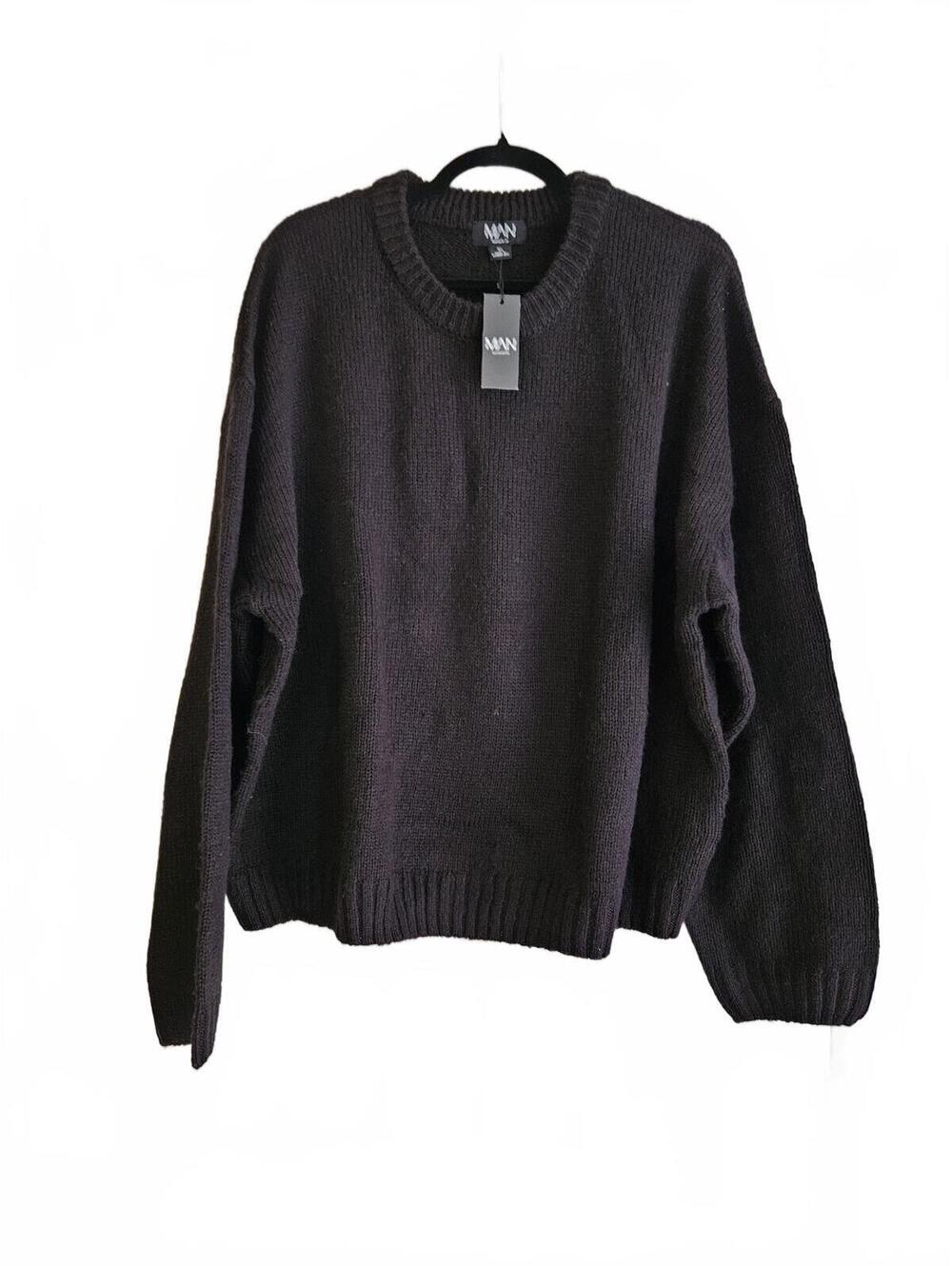 boohooMAN Black Knit Sweater Size 4XL NWT